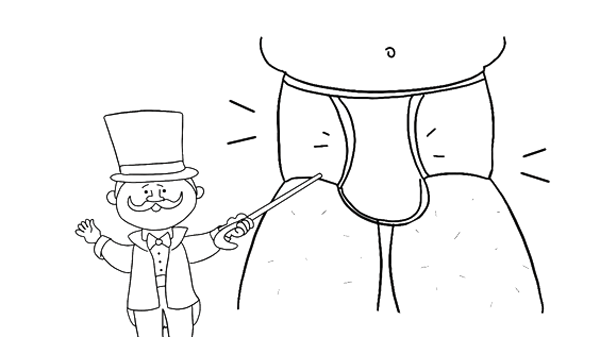 Underwear is uncomfortably tight