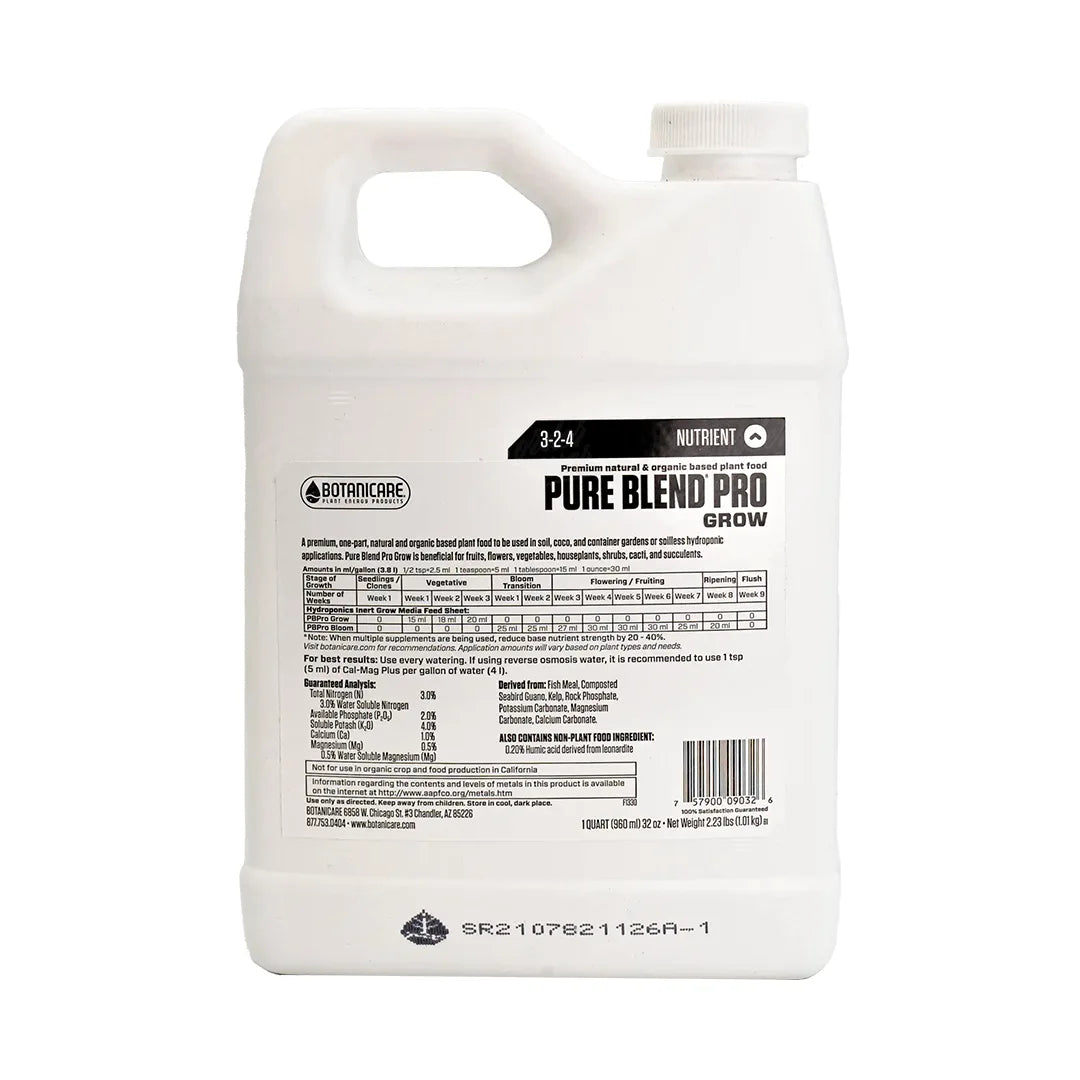 PURE BLEND PRO GROW Nutriente base para vegetación 100% orgánico de una sola parte