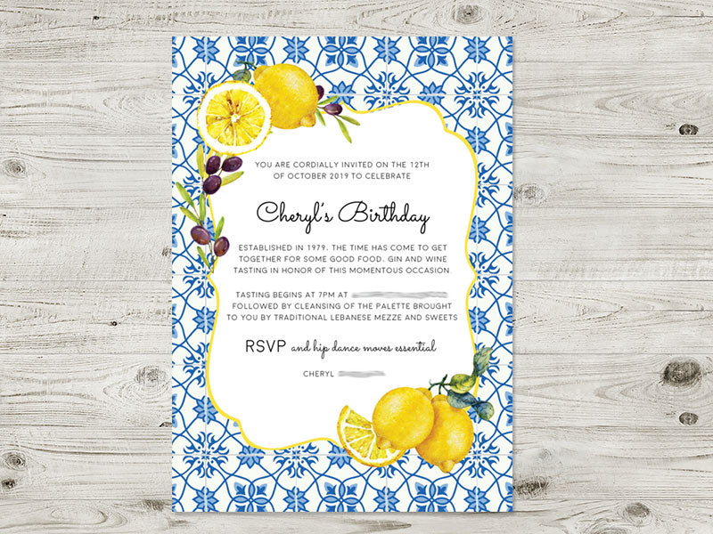 Lemon Twist Invitation