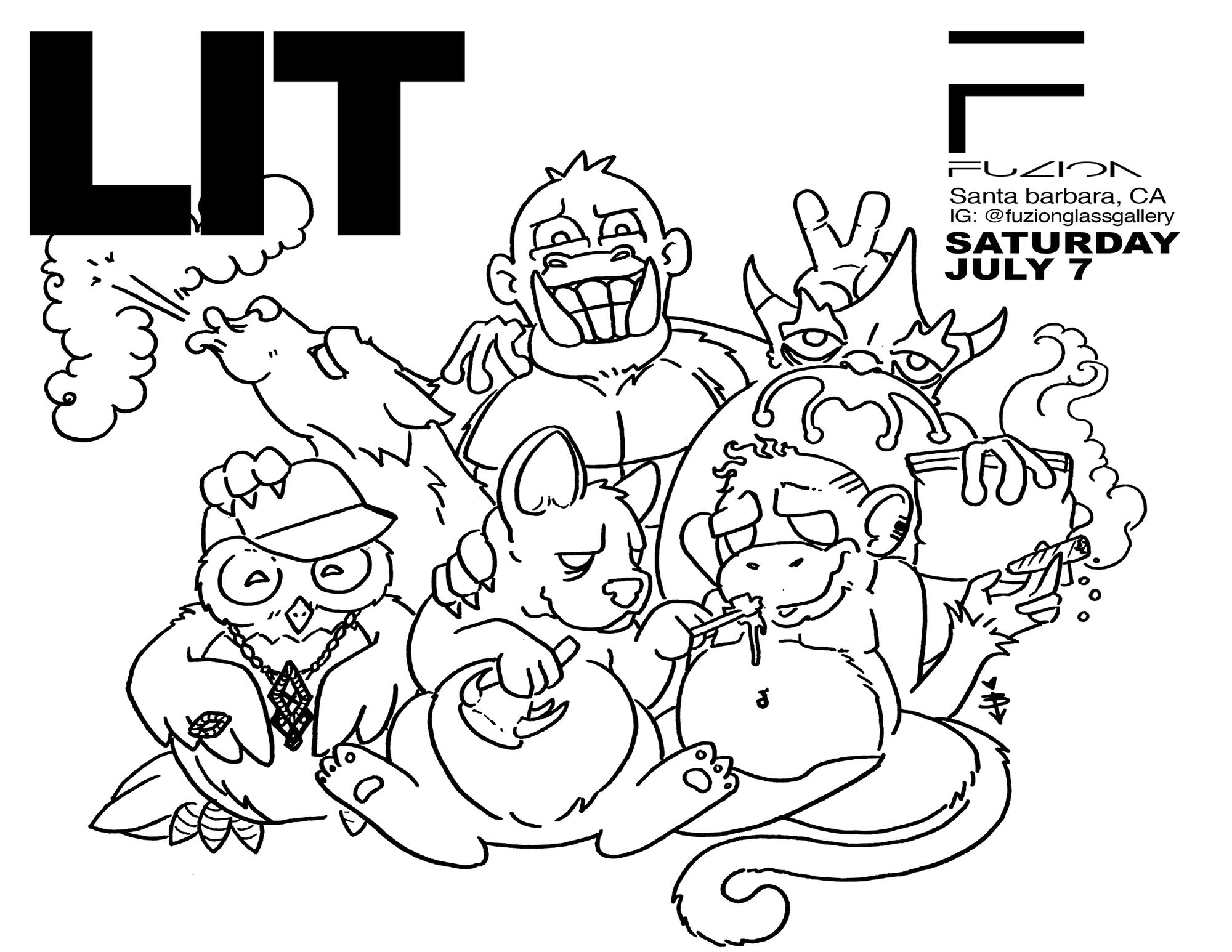 LIT Show coloring Contest Artwork by Brittney Monster