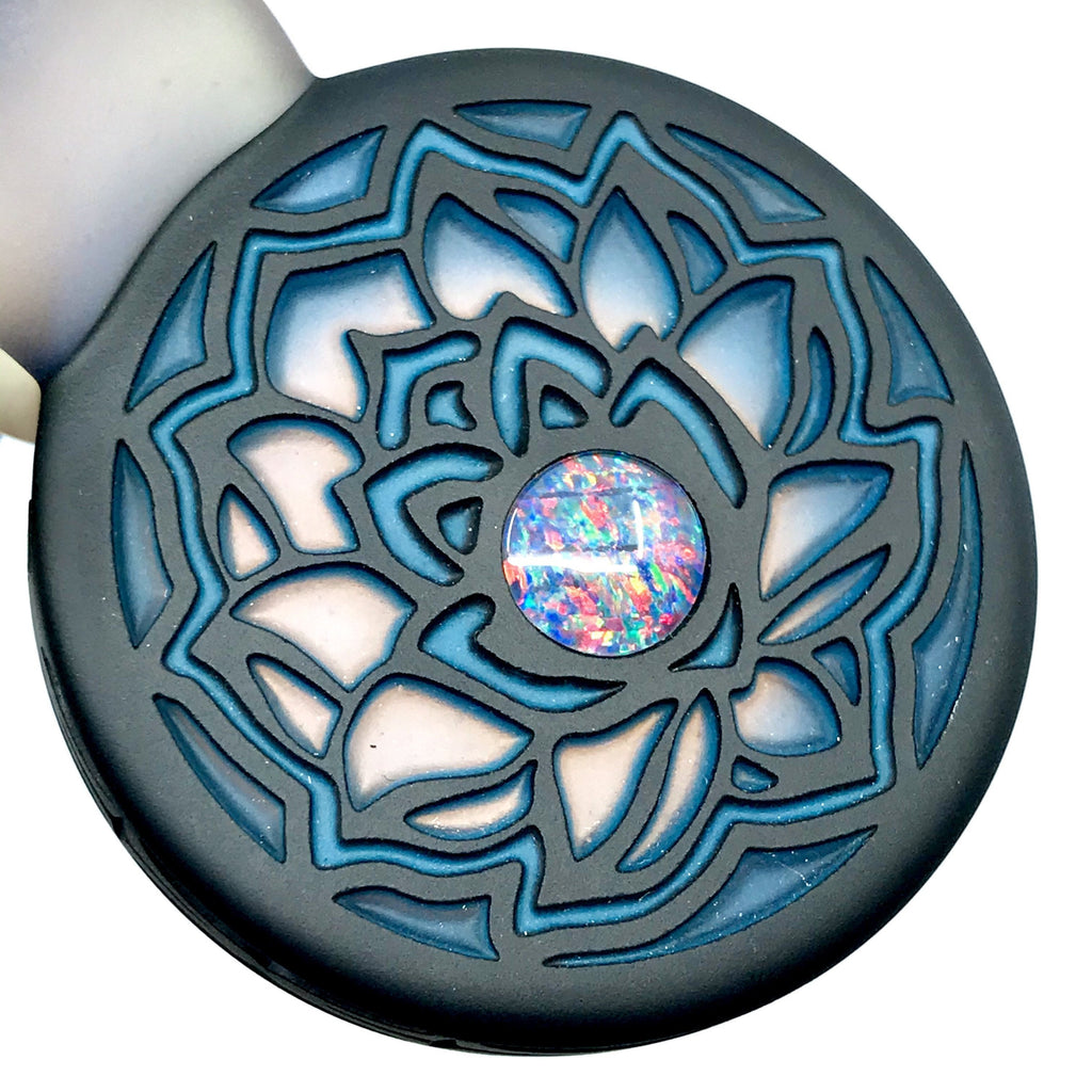 GlassMaze Heady Pendant Lotus with Opal Center