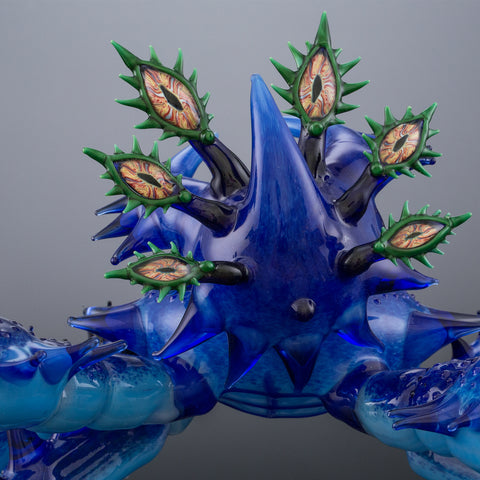 Photo of a Tim Lindemann Alien Crab piece of glass art.