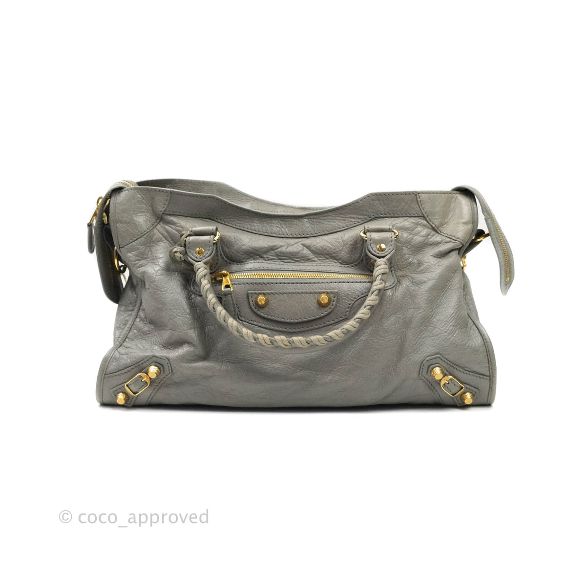 Balenciaga Classic City Bag Calfskin Grey Gold Hardware