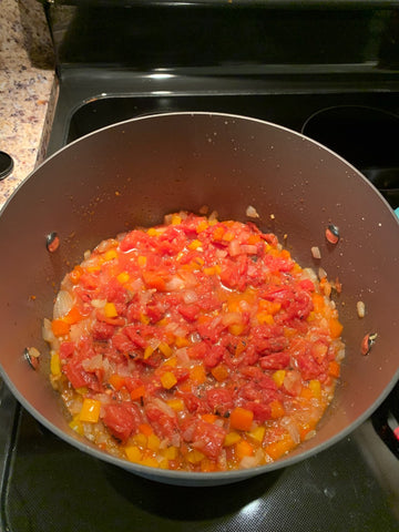 Partially cooked vegetables for vegetable chili