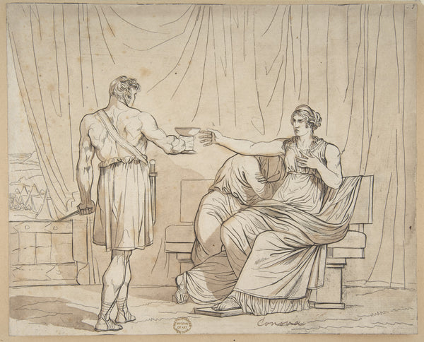 Italian Illustrator Bartolomeo Pinelli Death of a Roman Matron