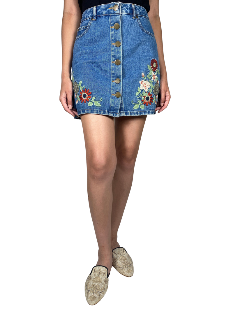 Falda Denim Bordado