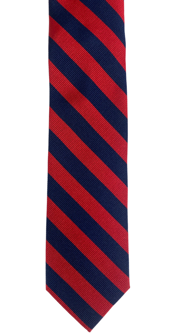 Corbata Seda Rayas Roja Y Azul