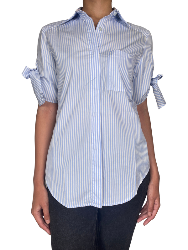 Blusa Rayas Azul Y Blanco