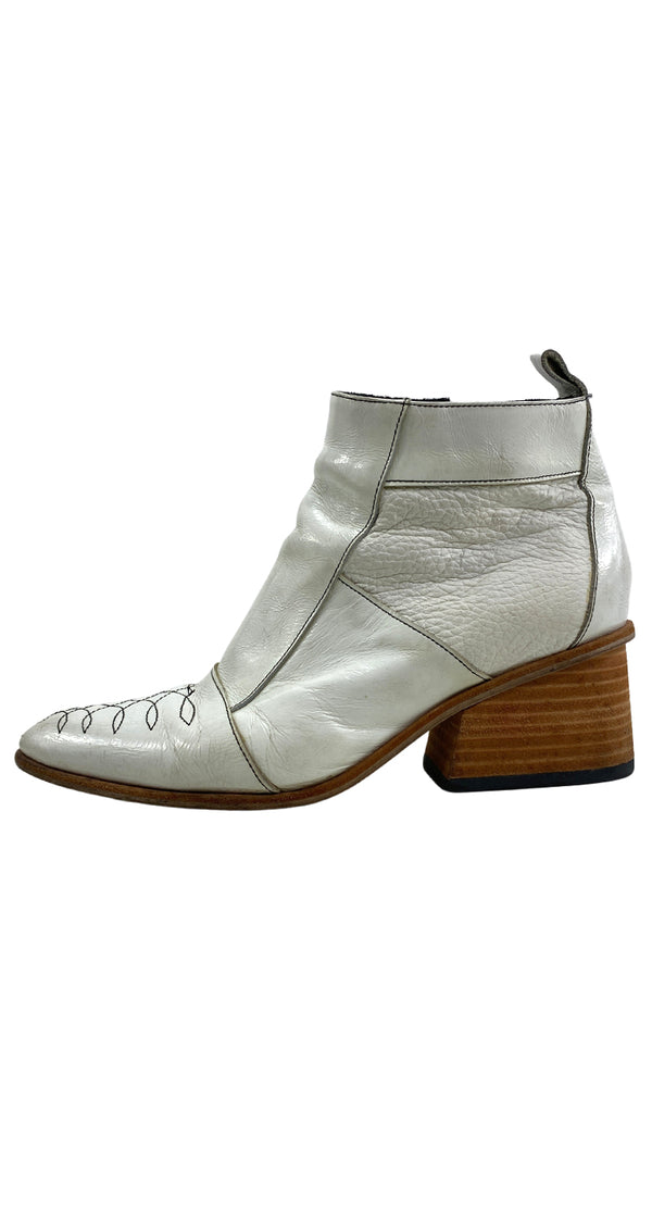 Botines Cuero Blanco