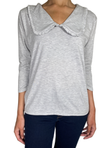 Polera Gris Cuello Bobo