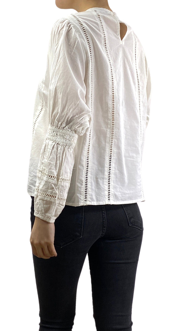 Blusa Blanca Macramé