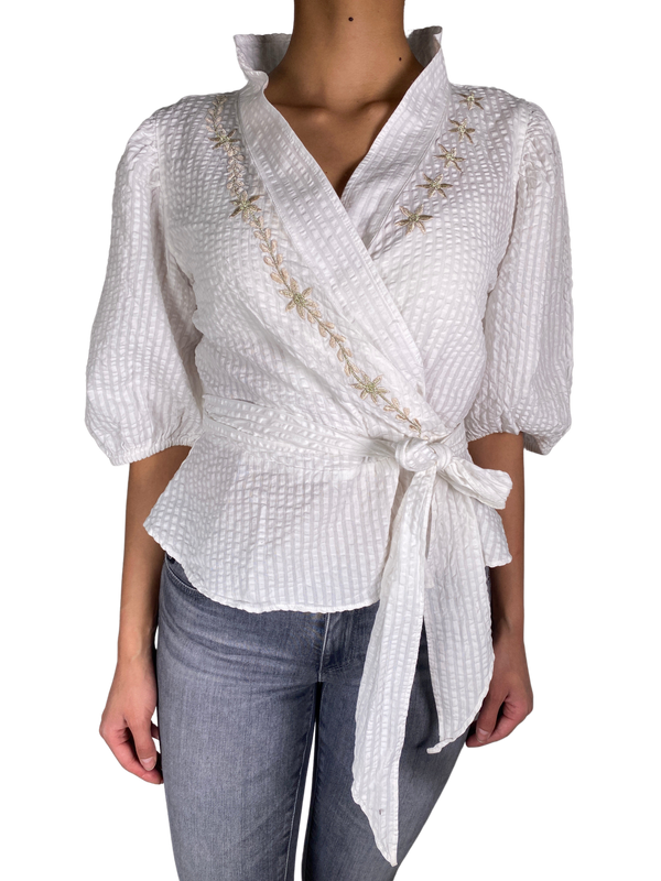 Blusa Blanca Bordada