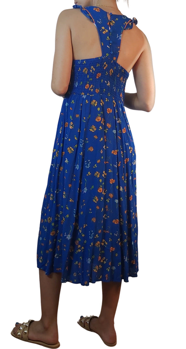 Vestido Azul Flores