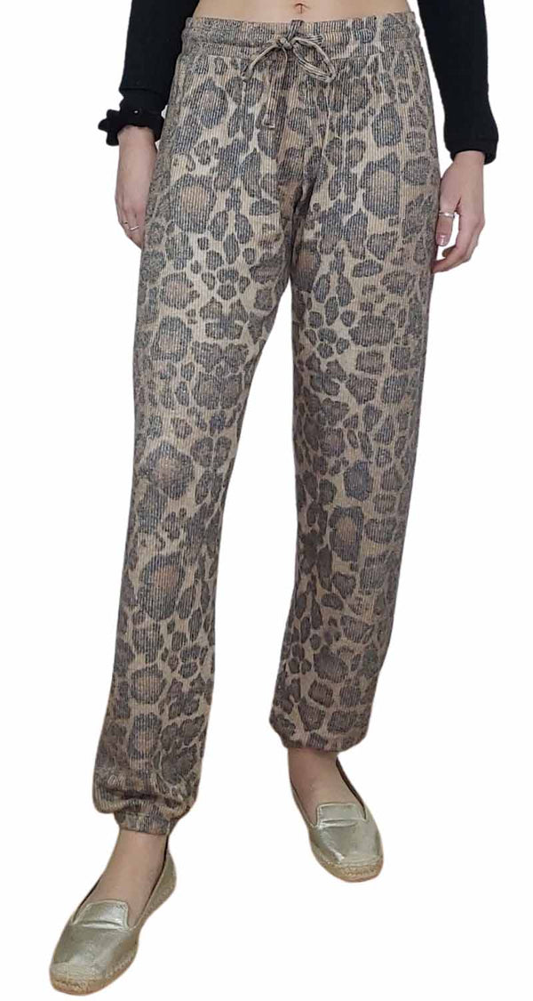 Pantalón Jogger Rib Animal Print