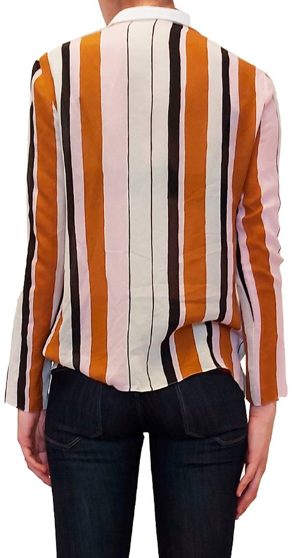 Blusa Seda Striped Multicolor