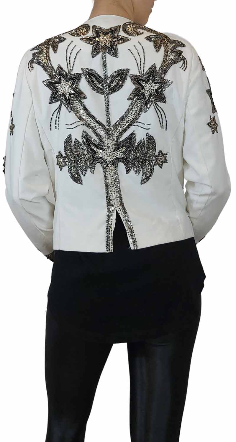 Blazer Blanco Bordados Estrellas