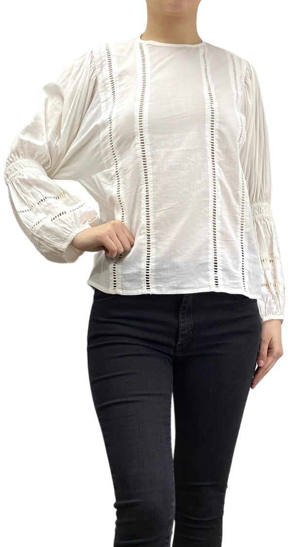 Blusa Blanca Macramé