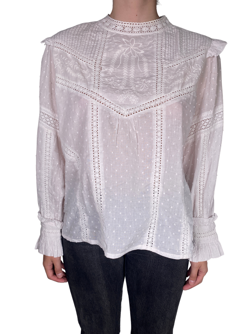 Blusa Blanca Bordados