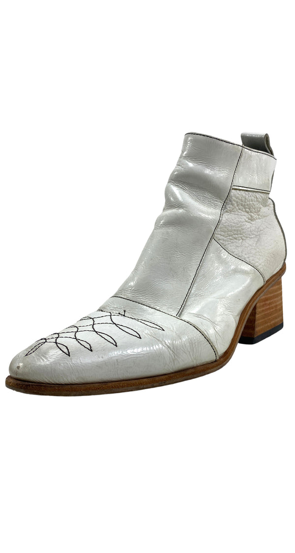 Botines Cuero Blanco