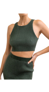 Top Mujer Hamilton Knit Marine Green