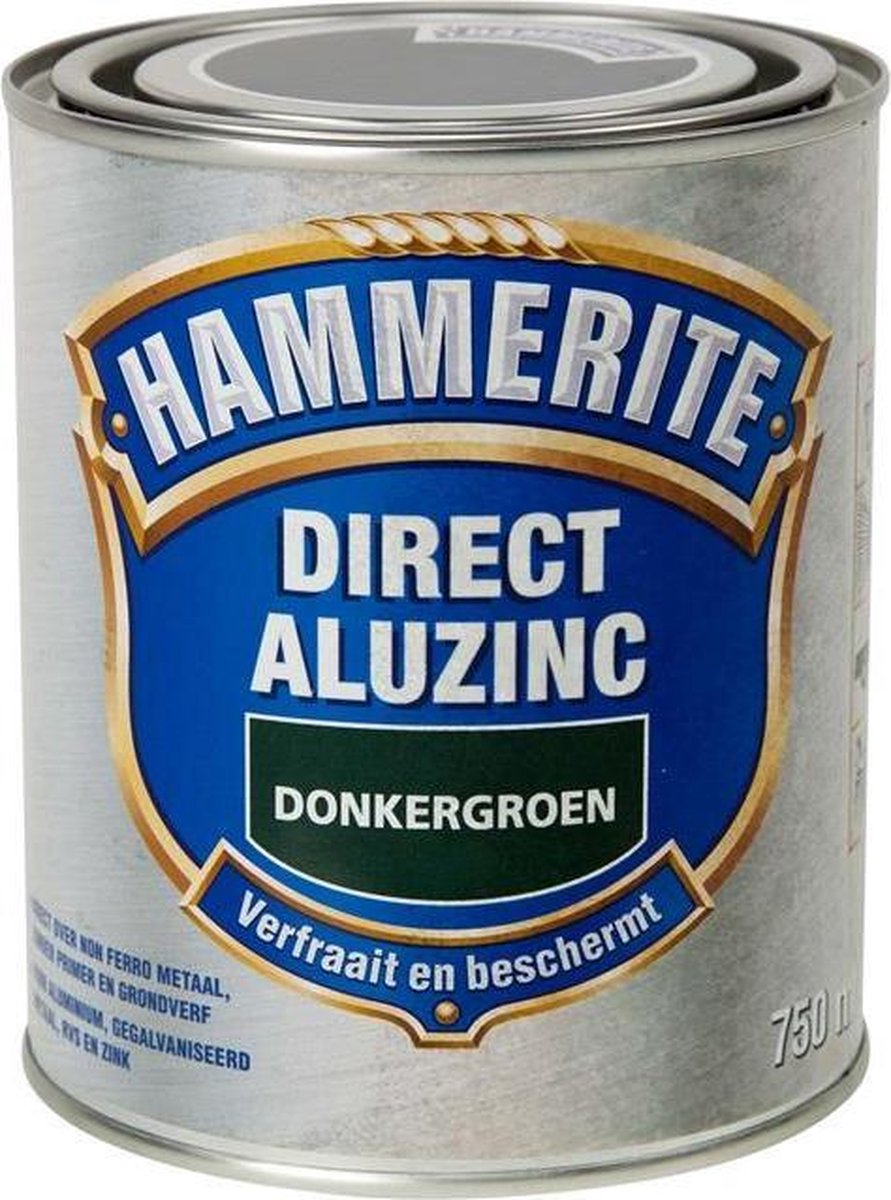 groentje varkensvlees Doodskaak Hammerite Direct AluZinc Hoogglans | Donkergroen 750ml. | Verf Koning