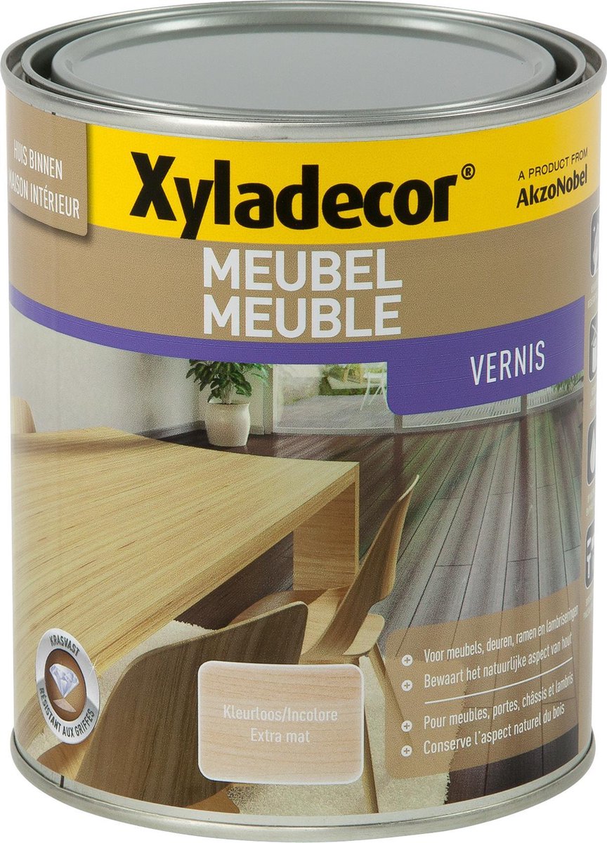 Brutaal Klaar winkelwagen Xyladecor Meubel Vernis - Kleurloos - Extra Mat - 1L | Verf Koning