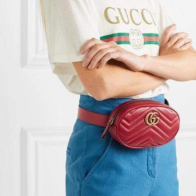 Gucci GG Mini Marmont matelassé Red color belt bag – Online First Copy