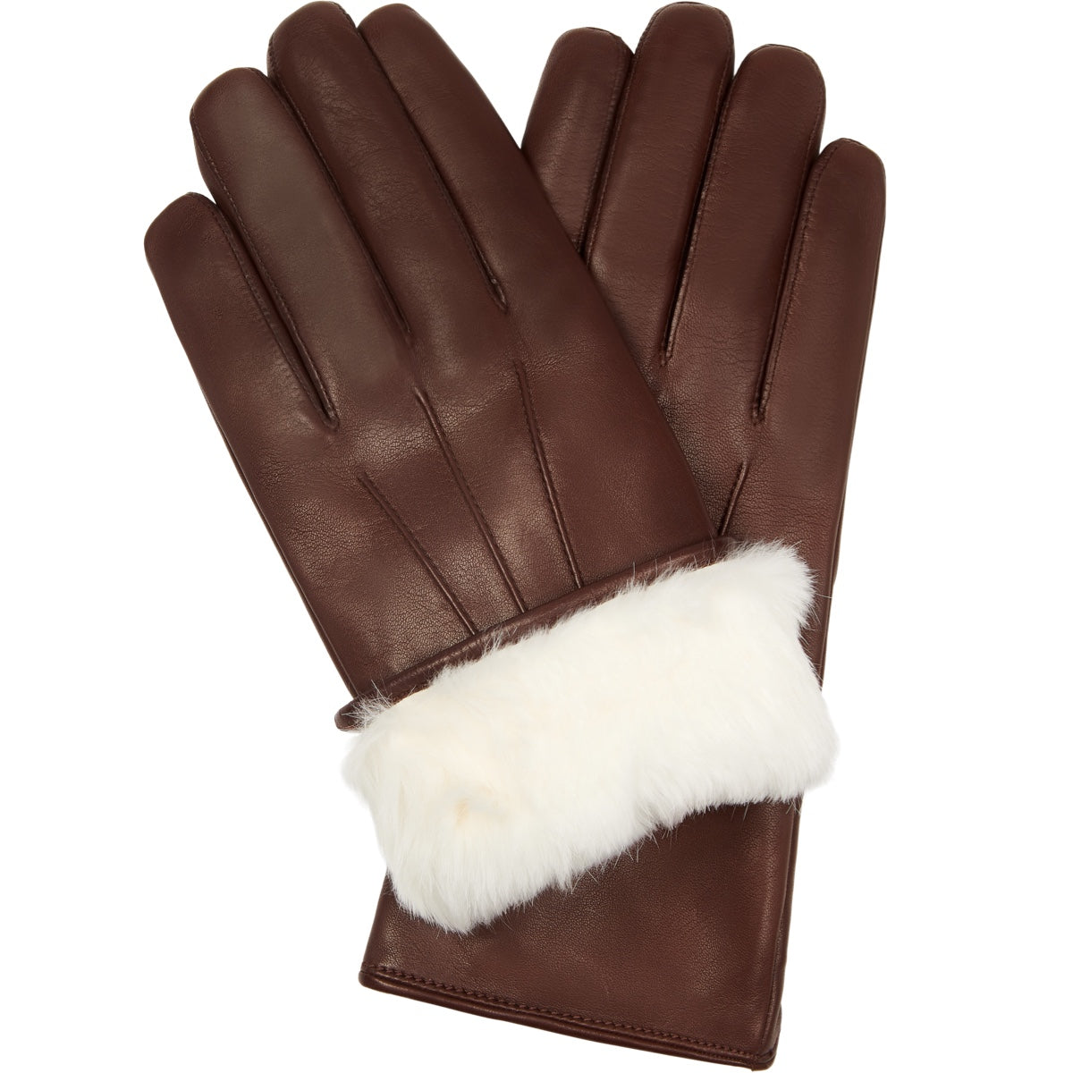 Aanpassen De vreemdeling hebzuchtig Men's Leather Gloves Brown - White Rabbit Fur - Handmade in Italy – Leather  Gloves Online
