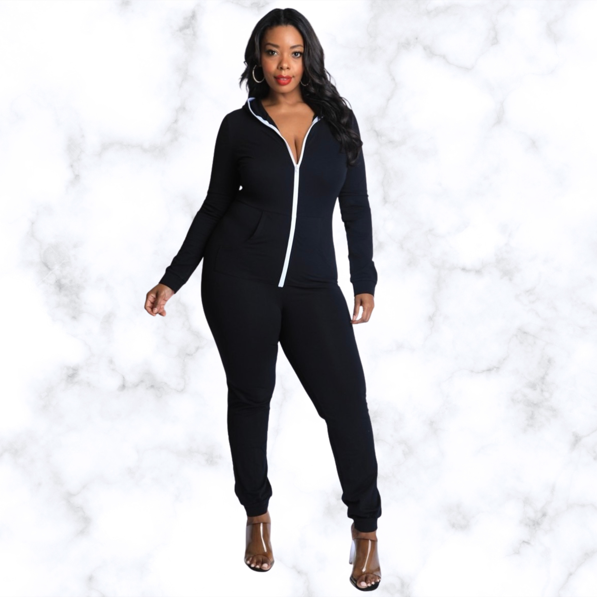 plus size hoodie jumpsuit