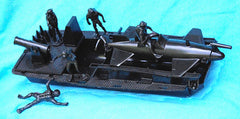 IDEAL Submarine Set with Frogmen and Boat - Black Color Plastic 60mm