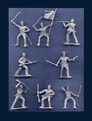 Reamsa 60mm CONFEDERATE CIVIL WAR SOLDIERS IN GRAY with GENERAL- 9 Great Poses!