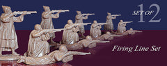 REAMSA Arab Warriors in Firing Poses - 12 Plastic Toy Soldiers in Tan Color