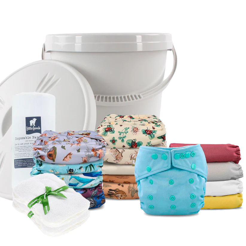 Little Lamb One Size Complete Pocket Nappy Kit