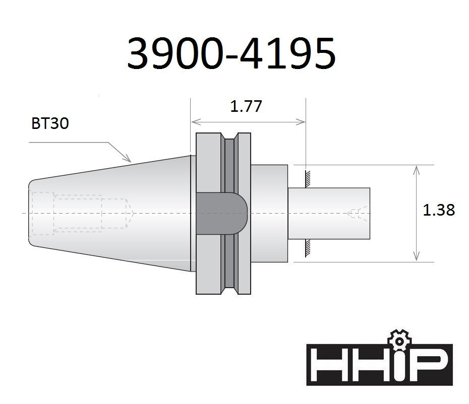 BT30 V-FLANGE TO MT3 DRILL CHUCK ARBOR 3900-8702 