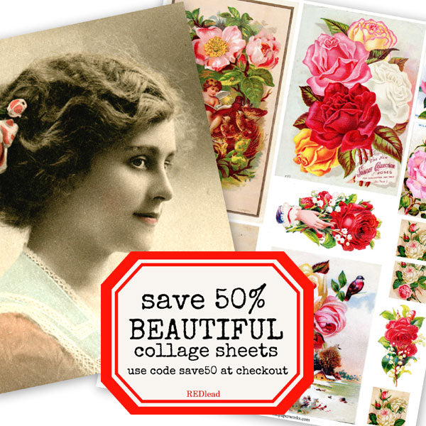 beautiful vintage collage sheets