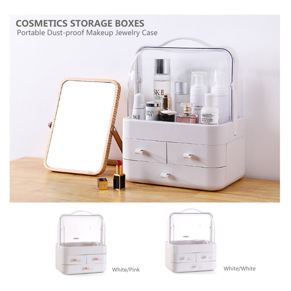 Cosmetics Storage Boxes Portable Dust Proof Makeup Jewelry Case
