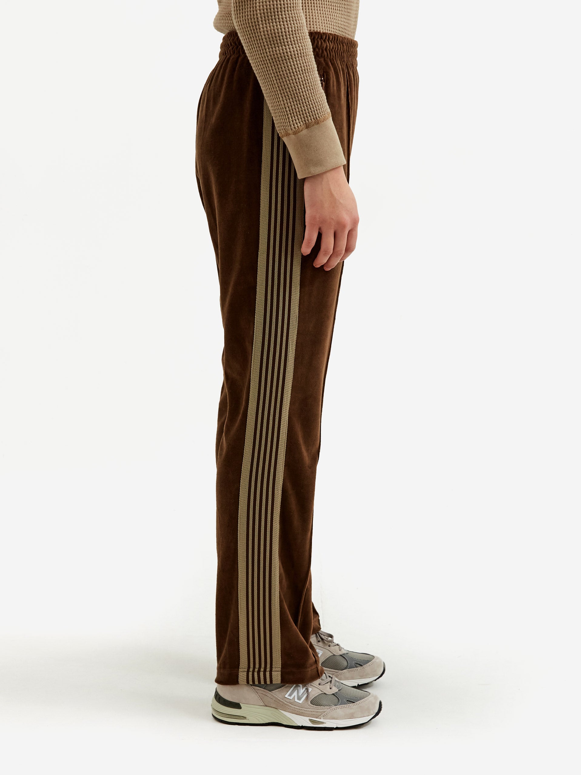 Needles Narrow Track Pant W - (C/Pe Velour) Brown – Goodhood