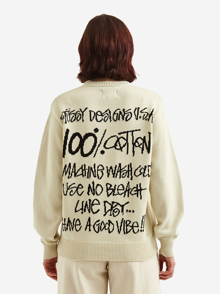 Stussy Care Label Sweater Natural-