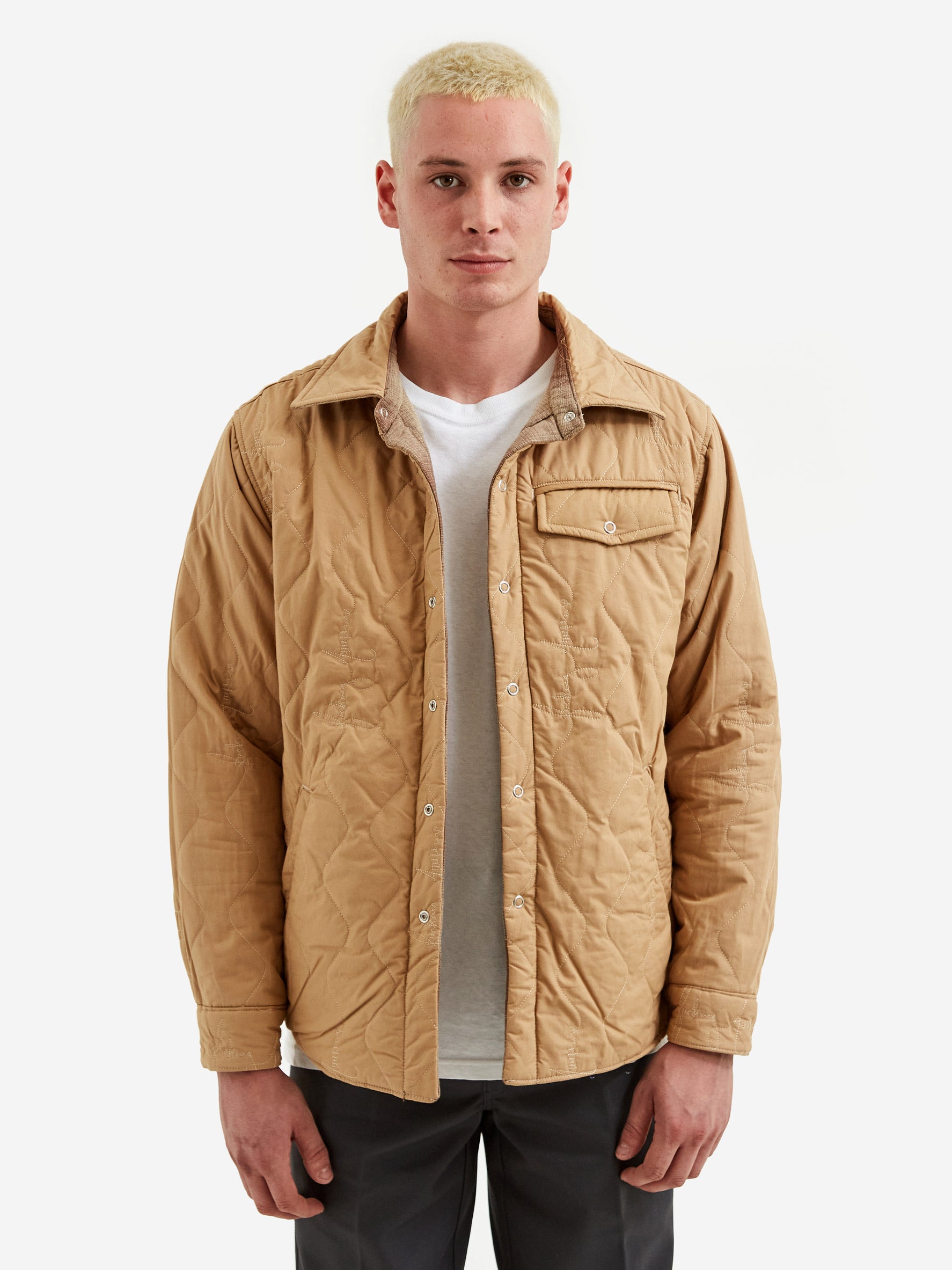 Fucking Awesome Lightweight Reversible Flannel Jacket - Tan/Brown