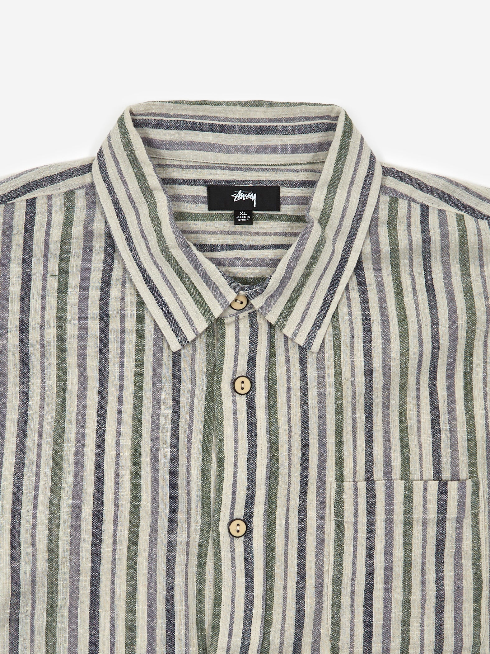 Stussy Wrinkly Cotton Gauze Shirt - Stripe