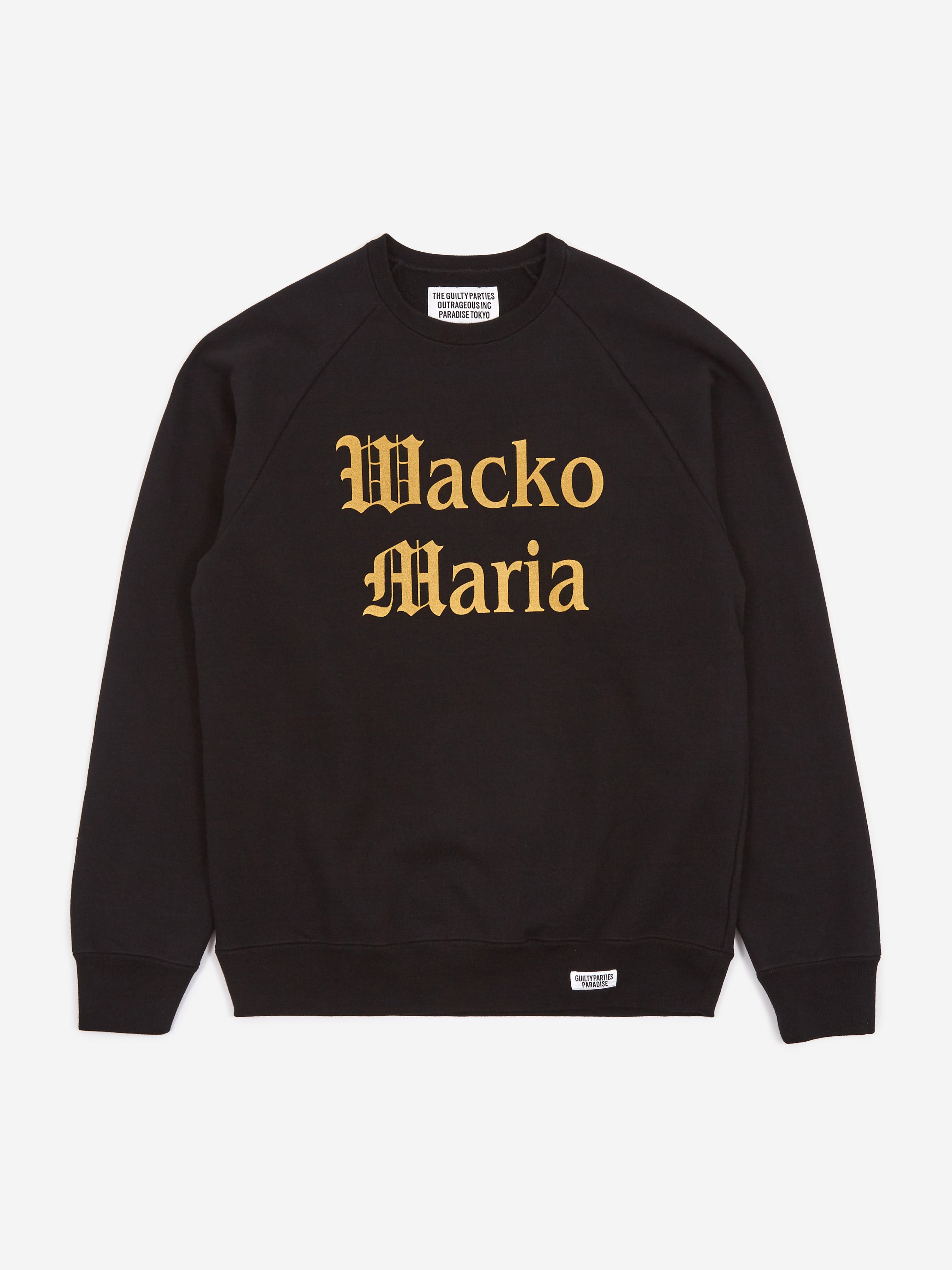 Wacko Maria Washed Heavyweight Crew Neck Sweatshirt Type-2 - Black 