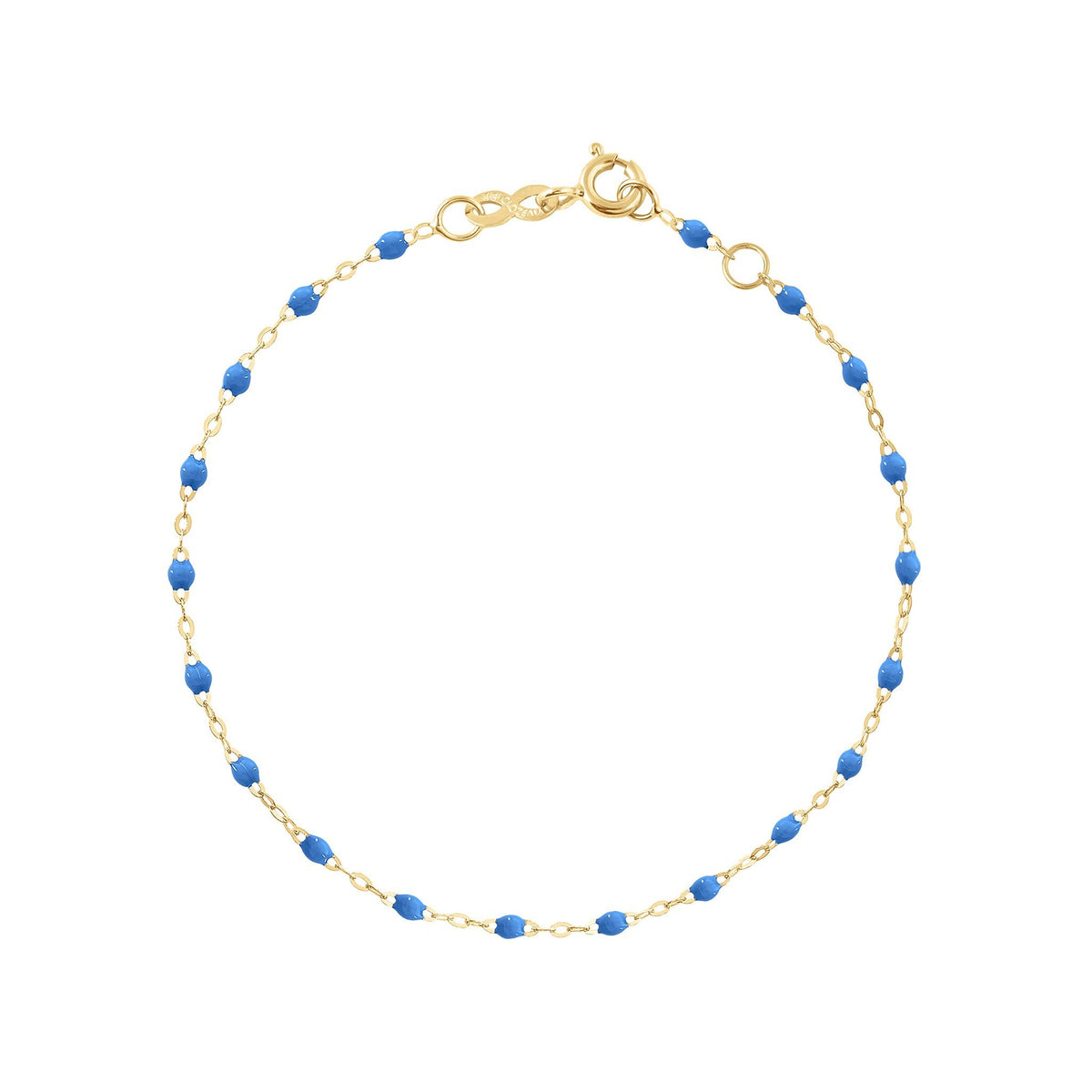 Bracelet bleu fluo Classique Gigi, or jaune, 15 cm