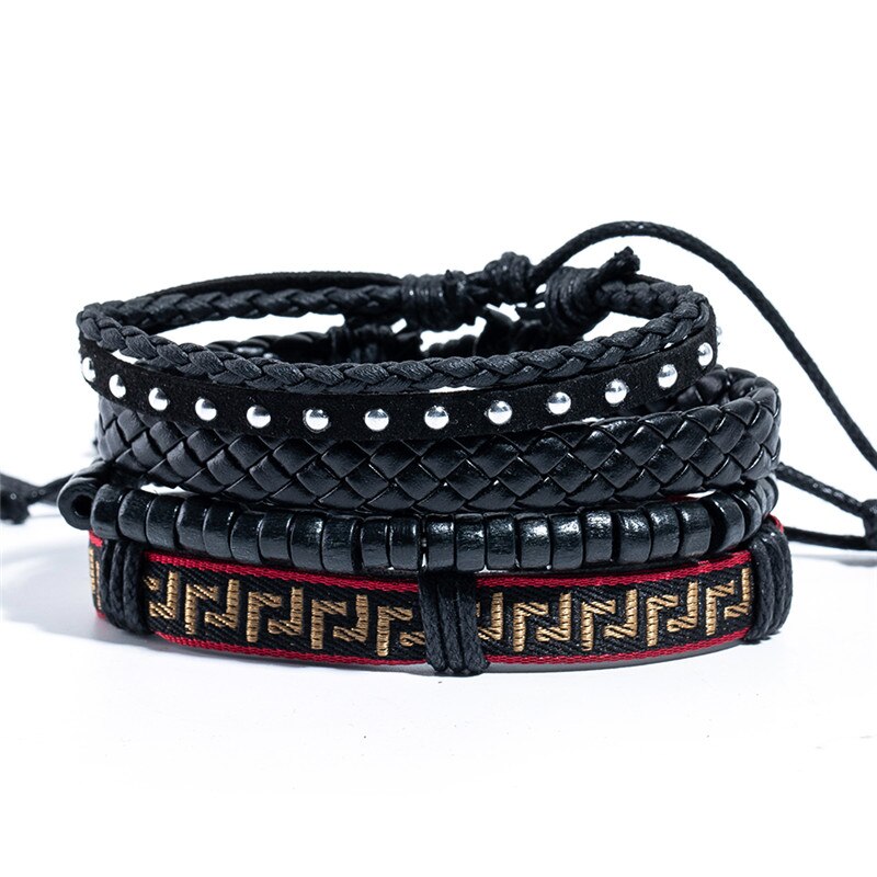 FASHIONA - Leren armband met touwsluiting - 4 designs -