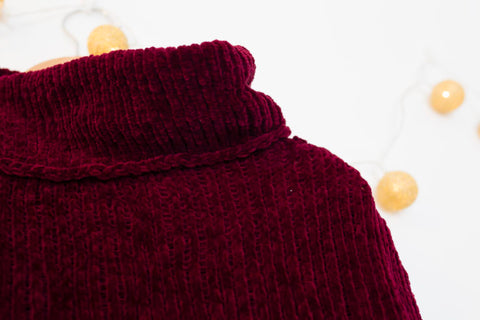 poncho de terciopelo tejido a tricot