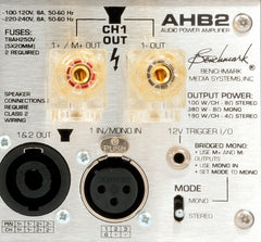 Benchmark AHB2 Bridged Mono / Stereo Switch on Rear Panel