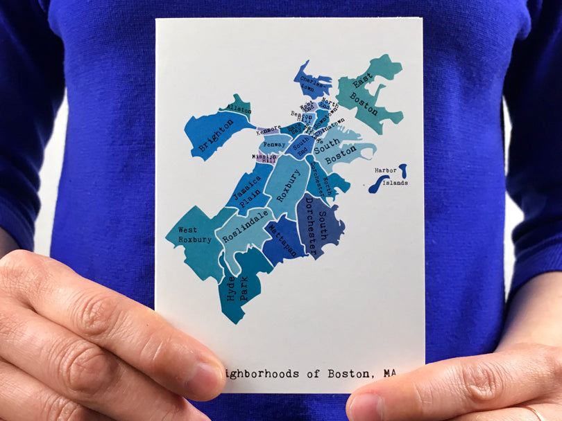 Map of Boston Note Card | April May for Smudge Ink