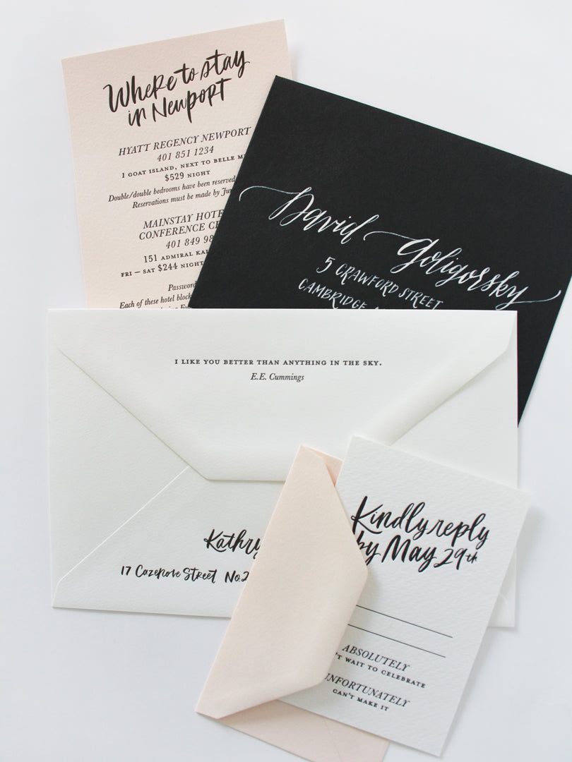 Modern Calligraphy Wedding Invitation | Smudge Ink