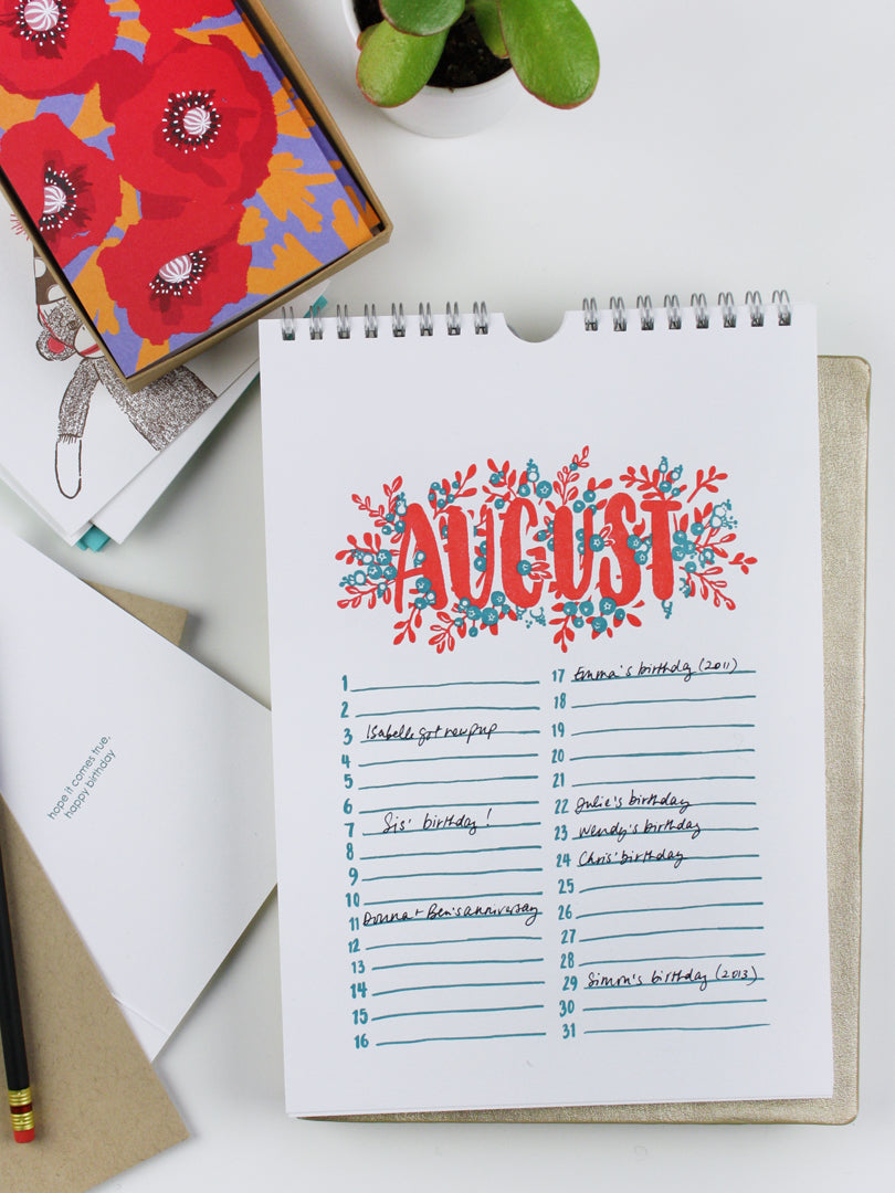 Getting Organized with a Perpetual Calendar | Smudge Ink