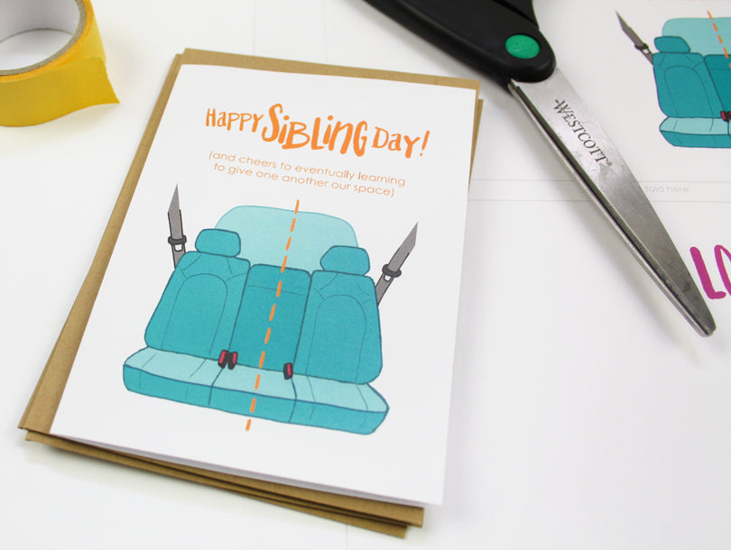 Free Printable Sibling Day Cards | Smudge Ink