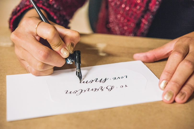 Hand Lettering by Leveret & Hare | Holiday Sip & Shop | photo by Jessica Rich Photography